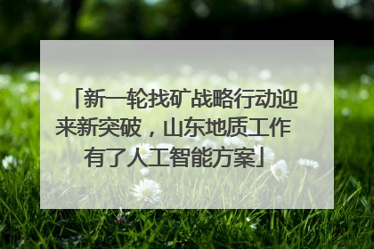 新一轮找矿战略行动迎来新突破，山东地质工作有了人工智能方案