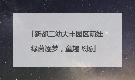 新都三幼大丰园区萌娃绿茵逐梦，童趣飞扬