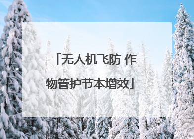 无人机飞防 作物管护节本增效