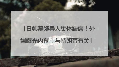 日韩澳领导人集体缺席！外媒曝光内幕：与特朗普有关