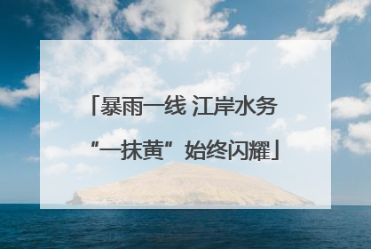 暴雨一线 江岸水务“一抹黄”始终闪耀
