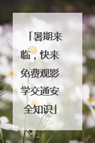 暑期来临，快来免费观影学交通安全知识