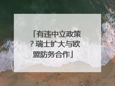 有违中立政策？瑞士扩大与欧盟防务合作
