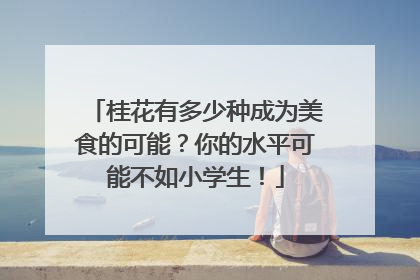 桂花有多少种成为美食的可能？你的水平可能不如小学生！