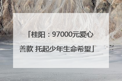 桂阳：97000元爱心善款 托起少年生命希望