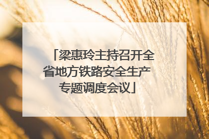 梁惠玲主持召开全省地方铁路安全生产专题调度会议