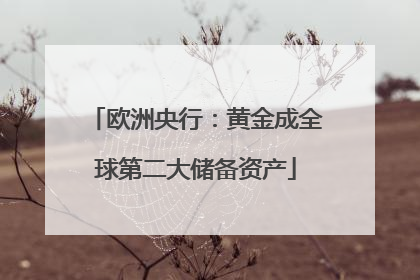 欧洲央行：黄金成全球第二大储备资产