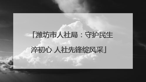 潍坊市人社局：守护民生淬初心 人社先锋绽风采