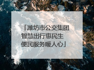 潍坊市公交集团智慧出行惠民生 便民服务暖人心