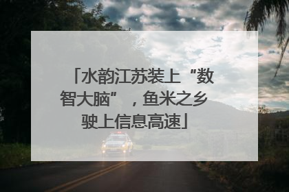 水韵江苏装上“数智大脑”，鱼米之乡驶上信息高速