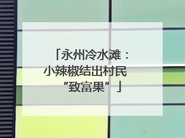 永州冷水滩：小辣椒结出村民“致富果”