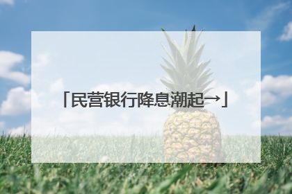 民营银行降息潮起→