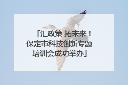 汇政策 拓未来！保定市科技创新专题培训会成功举办