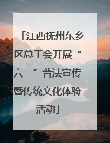 江西抚州东乡区总工会开展“六一”普法宣传暨传统文化体验活动