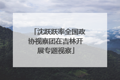 沈跃跃率全国政协视察团在吉林开展专题视察