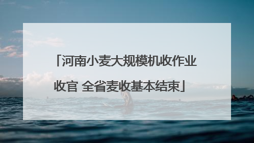 河南小麦大规模机收作业收官 全省麦收基本结束