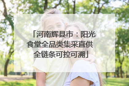 河南辉县市：阳光食堂全品类集采直供 全链条可控可溯
