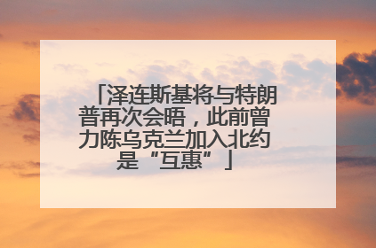 泽连斯基将与特朗普再次会晤，此前曾力陈乌克兰加入北约是“互惠”
