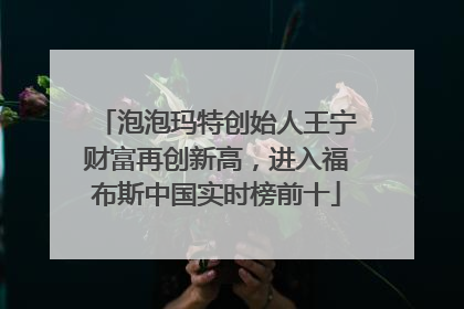 泡泡玛特创始人王宁财富再创新高，进入福布斯中国实时榜前十