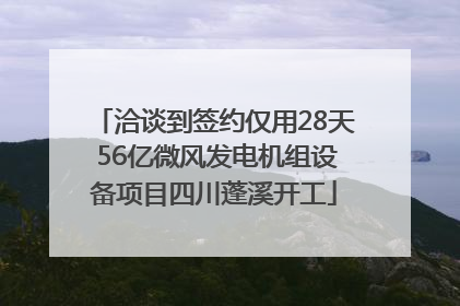 洽谈到签约仅用28天 56亿微风发电机组设备项目四川蓬溪开工