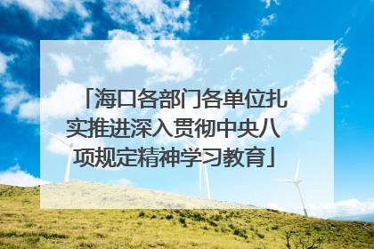 海口各部门各单位扎实推进深入贯彻中央八项规定精神学习教育