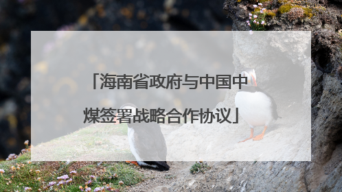 海南省政府与中国中煤签署战略合作协议
