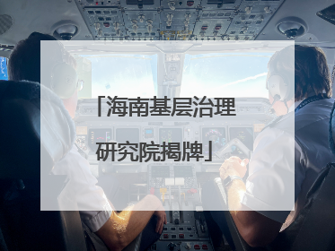 海南基层治理研究院揭牌