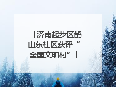 济南起步区鹊山东社区获评“全国文明村”