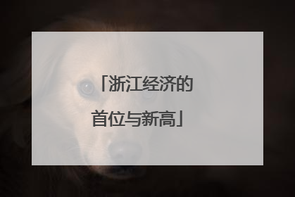 浙江经济的首位与新高