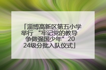淄博高新区第五小学举行 “牢记党的教导 争做强国少年”2024级分批入队仪式