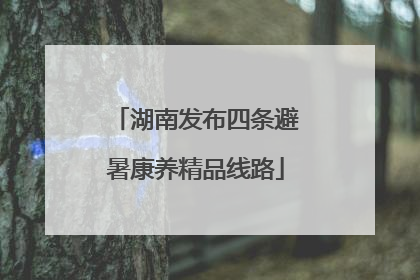 湖南发布四条避暑康养精品线路