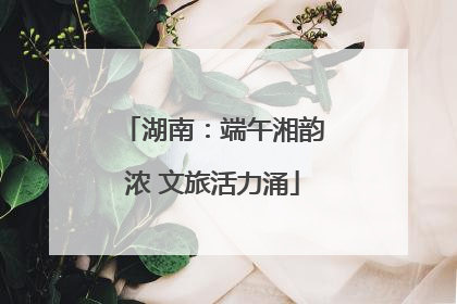 湖南：端午湘韵浓 文旅活力涌
