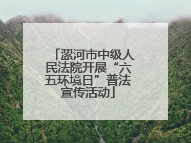 漯河市中级人民法院开展“六五环境日”普法宣传活动