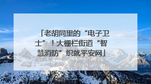 老胡同里的“电子卫士”！大栅栏街道“智慧消防”织就平安网