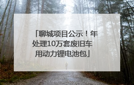 聊城项目公示！年处理10万套废旧车用动力锂电池包