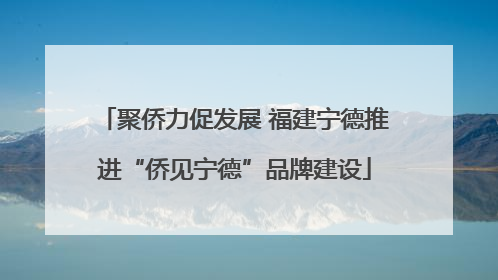 聚侨力促发展 福建宁德推进“侨见宁德”品牌建设