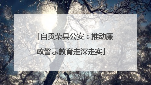 自贡荣县公安：推动廉政警示教育走深走实