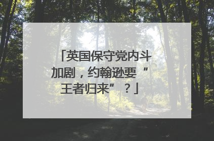 英国保守党内斗加剧，约翰逊要“王者归来”？