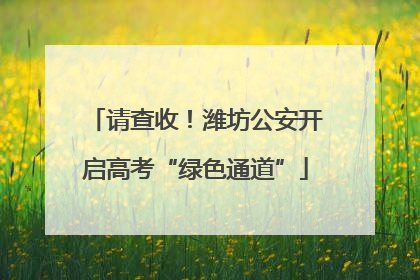 请查收！潍坊公安开启高考“绿色通道”