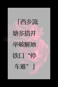 西乡流塘多措并举破解地铁口“停车难”