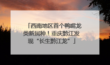 西南地区首个鸭嘴龙类新属种！重庆黔江发现“长生黔江龙”