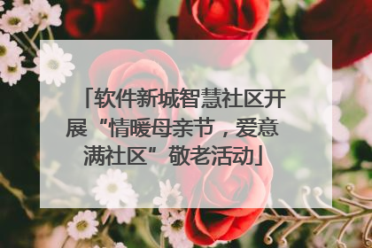 软件新城智慧社区开展“情暖母亲节，爱意满社区”敬老活动