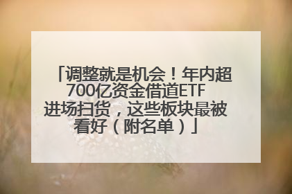 调整就是机会！年内超700亿资金借道ETF进场扫货，这些板块最被看好（附名单）