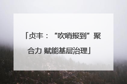 贞丰：“吹哨报到”聚合力 赋能基层治理