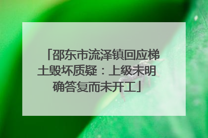 邵东市流泽镇回应梯土毁坏质疑：上级未明确答复而未开工