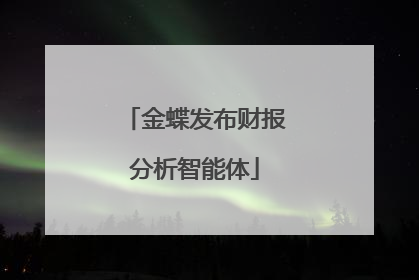 金蝶发布财报分析智能体