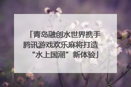 青岛融创水世界携手腾讯游戏欢乐麻将打造“水上国潮”新体验