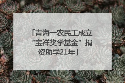 青海一农民工成立“宝祥奖学基金”捐资助学21年