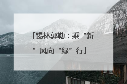 锡林郭勒：乘“新”风向“绿”行