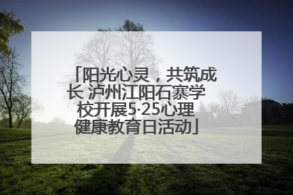 阳光心灵，共筑成长 泸州江阳石寨学校开展5·25心理健康教育日活动